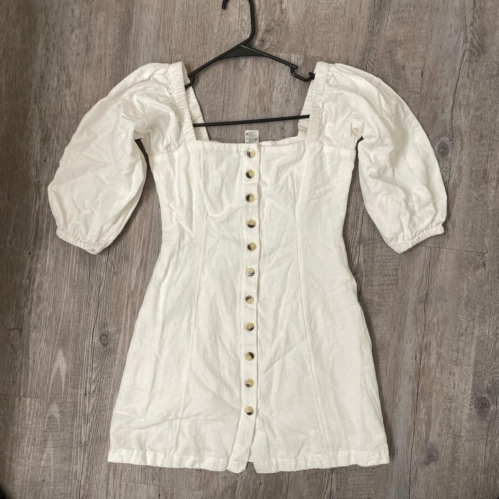 L*Space White mini button dress